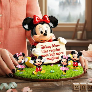 Festive Mom And Kids Acrylic Plaque - Personalized Gifts For Mom Plaque 04TOTA240226