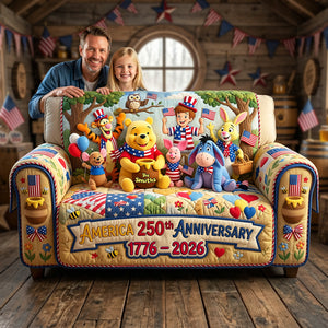 America 250th Anniversary Cartoon Friends Sofa Cover - Personalized Gifts 01tyta220626