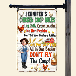 Chicken Coop Rules Metal Sign – Personalized Gifts For Farm Girls 02naqn241125