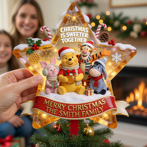 Christmas Is Sweeter Together Tree Topper - Personalized Christmas Gifts For Family 06pgdt050826