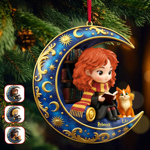 Little Girl Loves Books And Cat, Personalized Gifts Christmas Ornament 04pamg301025