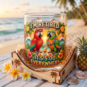 Retired Parrot Round Glass - Personalized Gifts 01tylu300626