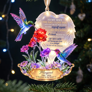A Part In Heaven Hummingbird Couple Ornament - Personalized Keepsake To Remember The Departed One 05QHTA141026