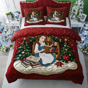 Holiday Reading Nook Quilt Set Special Line - Personalized Christmas Gift For Book Lovers 04NALU080925