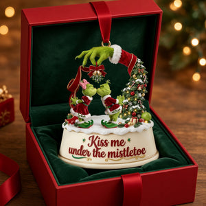 Mischievous Kiss Under The Mistletoe Acrylic Ornament - Personalized Christmas Gifts For Couples 04tolu030926