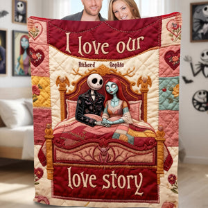 Gothic Couple Blanket - Personalized Gifts For Couple 02toqn080126