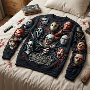Scary Villain Characters Sweater - Personalized Gifts For Horror Lovers 04paqn180326