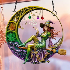 Chill Broom Girl Suncatcher Ornament Personalized Gifts for Fantasy Lovers 03NADT230725