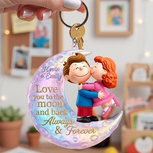 Love You To The Moon And Back Keychain - Personalized Gifts For Couple 01huta290126