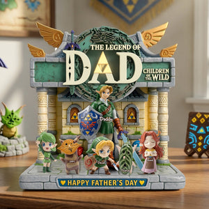Adventure Dad And Kids Acrylic Plaque - Personalized Gifts For Father's Day Plaque 03OHLU130526