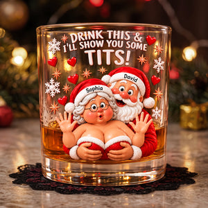 Naughty Santa Couple Glass - Personalized Gifts For Couples 06NATA201026