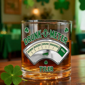 St Patrick's Day Drunk 11oz Round Glass - Personalized Gifts For St Patrick's Day 05HULU201225