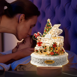 Personalized Gifts For Kids Christmas LED Light With Circle Wood Base 02palu100925