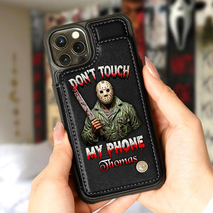 Scary Movie Characters Leather Flip Wallet Phone Case - Personalized Halloween Gifts For Horror Movie Fans 03pgqn130825