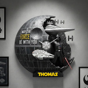 Space Warrior Wall Clock - Personalized Gifts For Warrior Lovers 03kimg261225