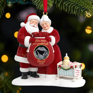 Santa Claus Custom Photo Gifts For Pregnancy Christmas Ornament 05kitn161025