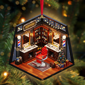 Barber Shop Miniature Ornament - Personalized Gifts For Barbers 04pgta120825 - Ornament - GoDuckee
