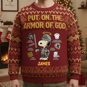 Knight Jesus Knitted Ugly Sweater - Personalized Gifts For Christian Ugly Sweater 01NATA301025