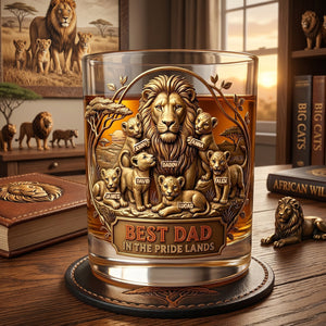 Best Dad In The Pride Lands 11oz Round Glass - Personalized Father's Day Gifts 01totn110526
