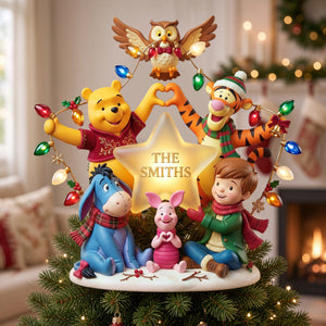 Christmas Woodland Friends Tree Topper - Personalized Gifts For Family 03palu300926