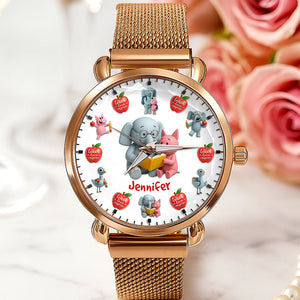 Teacher Love Inspire Mesh Strap Quartz Watch - Personalized Gifts For Teacher 03naqn160725