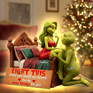 Cheeky Green Monster Couple Acrylic Light Box - Personalized Gifts For Couples 01KIQN061125