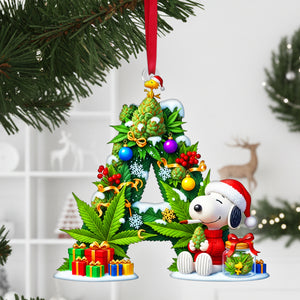 Stoner Puppy Alphabet Ornament - Personalized Christmas Gifts For Stoners 01TOLU110925