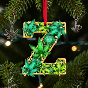 Crystal Leaf Initial Ornament - Personalized Christmas Gifts For Stoners 05TOLU270825