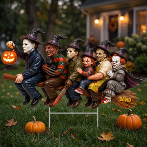 Fun Witchcraft Practicing Yard Sign, Personalized Halloween Decor 05qhtn290826