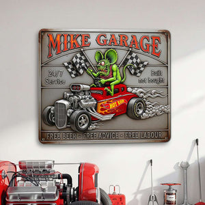 Personalized Gifts For Hot Rod Lover Metal Sign, Hot Rod Garage 01QHTN280625