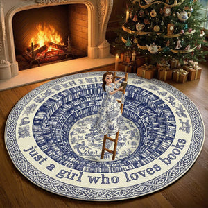 Personalized Christmas Gifts For Book Lovers Quilted Round Mat 03tgtn021025