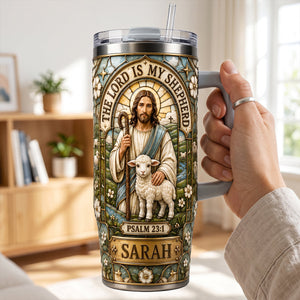 The Lord Is My Shepherd Tumbler With Handle - Personalized Gifts For Christians 03hatn060726