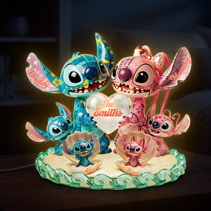 Blue Alien Family Custom Shape Acrylic Light Box - Personalized Gifts For Family 02pata251125