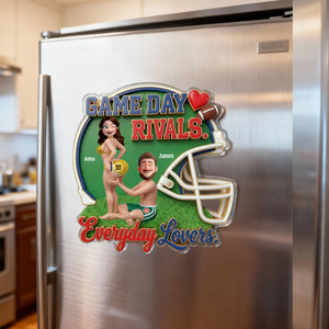 Game Day Rivals Couple Fridge Magnet - Personalized Gifts For Sporty Couple 01HUTN140126
