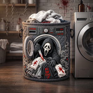Horror Villain In The Washing Machine Quilted Laundry Basket - Personalized Gifts For Horror Lovers 07nadh140726