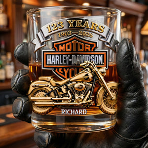 Biker Anniversary Round Glass - Personalized Gifts For Motorcycle Lovers 02naqn240226