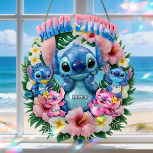 Mama & Her Tiny Chaos Crew Suncatcher - Personalized Gift For Mom 01TYLU130326