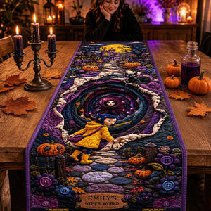 Spooky Halloween Quilted Table Runner - Personalized Gifts For Halloween 03hadt120826
