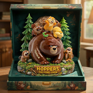 Cute Bear with Otter Friends Acrylic Plaque - Personalized Gifts For Pond Crew Plaque 02TYLU160326