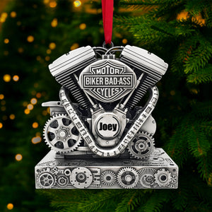 Strong Motorcycle Engine Ornament - Personalized Christmas Gifts For Bikers 02QHLU170925