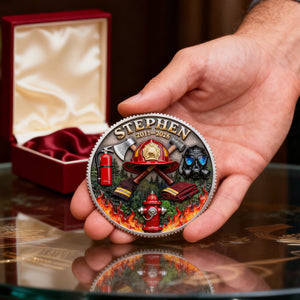 Firefighter Appreciation Printed Metal Coin - Personalized Gifts For Firefighter 03kimg120226