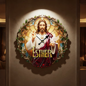 Christian Acrylic Hanging Wall Clock - Personalized Gifts For Christian Lovers 02pata251225