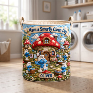 Blue Forest Friends Quilted Laundry Basket - Personalized Gifts 05hadh090726
