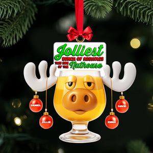 Personalized Gifts For Family, Vacation Moose Family Name Christmas Acrylic Ornament 05nalu171025