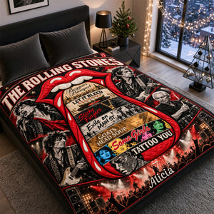 The Rolling Stones Guitar Blanket - Personalized Gifts For Music Lovers 02HAHU141026
