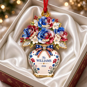 Patriotic Flower Vase Ornament, Personalized Gifts For Family 01qhdh120926