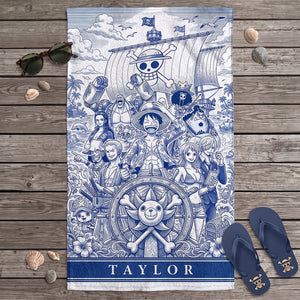 Voyage Toile De Jouy Beach Towel, Personalized Gifts For Animation Lovers 01qhtn200726