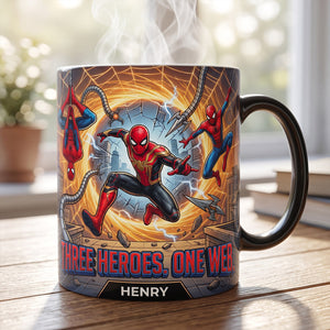 Three Heroes One Web Color Changing Coffee Mug - Personalized Gifts 02hatn050826