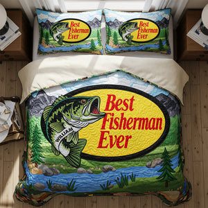 Badass Best Fishing Quilt Bed Set, Personalized Gifts For Fishing Lover 01qhqn150725