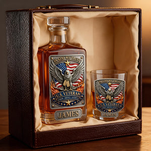 Veteran Decanter Set - Personalized Drinking Gifts For Veteran 03kidt240226